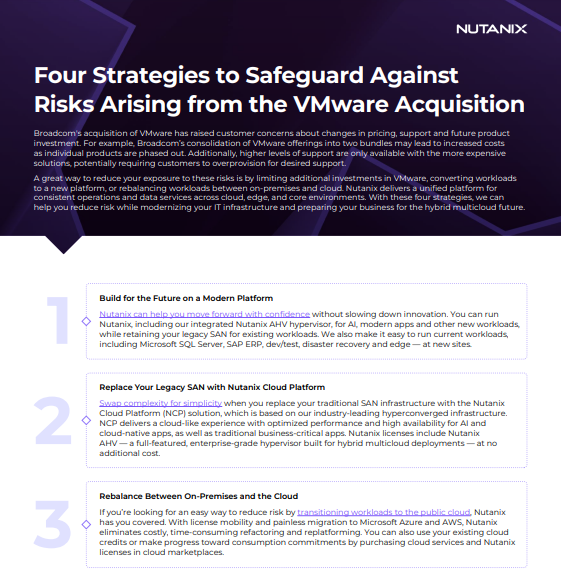 Four Strategies to Safeguard Against Risks Arising from the VMware Acquisition