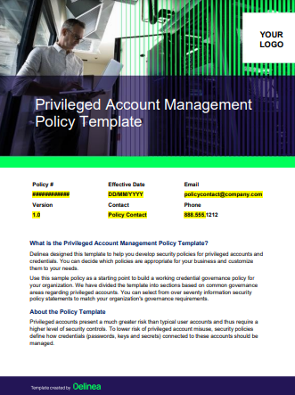 Privileged Account Management Policy Template