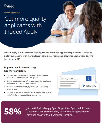 Get more quality assets with Indeed Apply