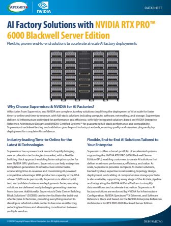 AI Factory Solutions with NVIDIA RTX PRO™ 6000 Blackwell Server Edition